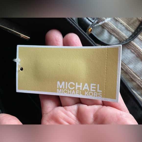 Michael Kors Black Polyester Morgan MD Zippered Tote; Fair Used Condition - Picture 13 of 14